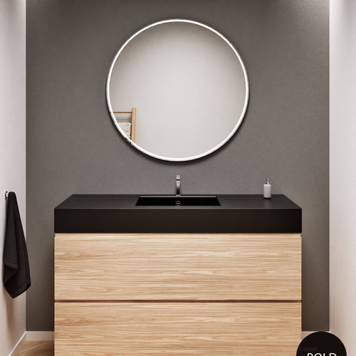 Aurora – Corian® Basin Unit with 2 Drawers and Feet-Standing Vanity - ROVALUX