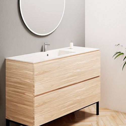 Aurora – Corian® Basin Unit with 2 Drawers and Feet-Standing Vanity - ROVALUX