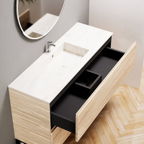 Aurora – Corian® Basin Unit with 2 Drawers and Feet-Standing Vanity - ROVALUX