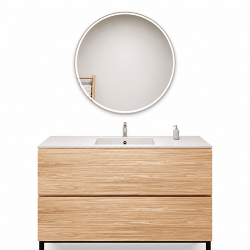 Aurora – Corian® Basin Unit with 2 Drawers and Feet-Standing Vanity - ROVALUX