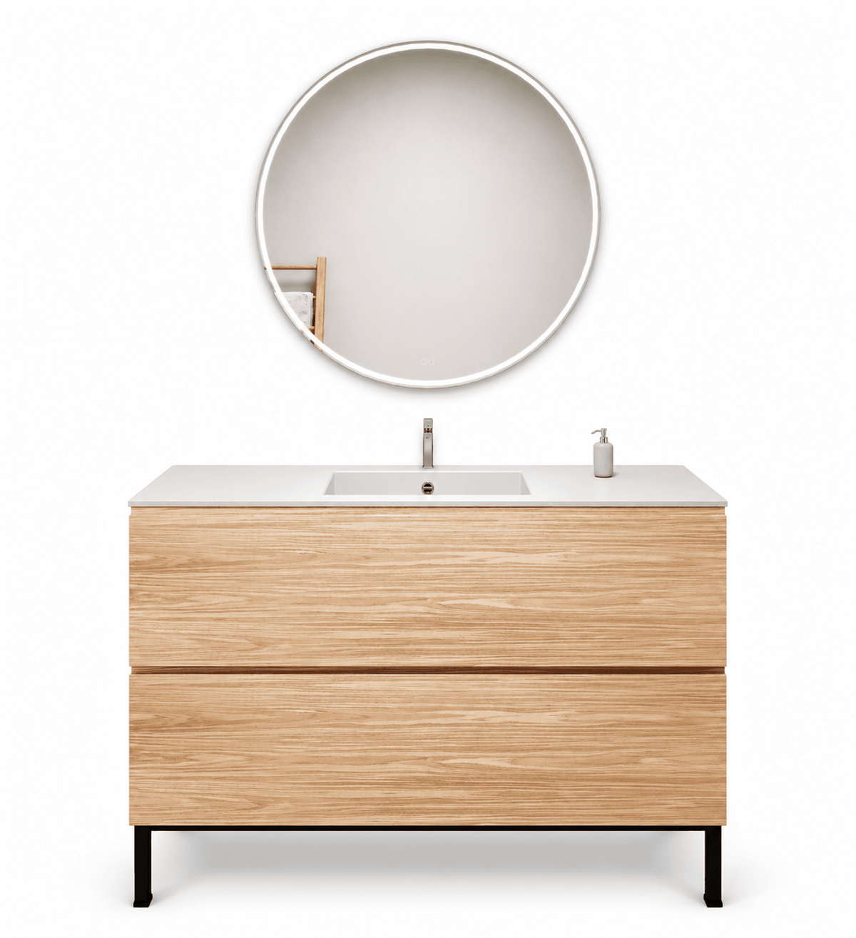 Aurora – Corian® Basin Unit with 2 Drawers and Feet-Standing Vanity - ROVALUX