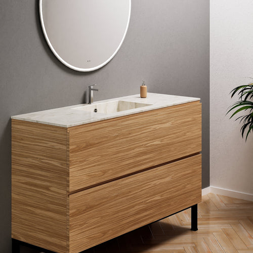 Aurora – Corian® Basin Unit with 2 Drawers and Feet-Standing Vanity - ROVALUX