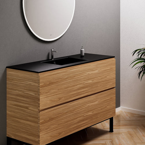Aurora – Corian® Basin Unit with 2 Drawers and Feet-Standing Vanity - ROVALUX