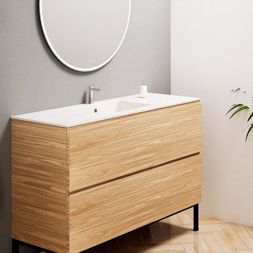 Aurora – Corian® Basin Unit with 2 Drawers and Feet-Standing Vanity - ROVALUX