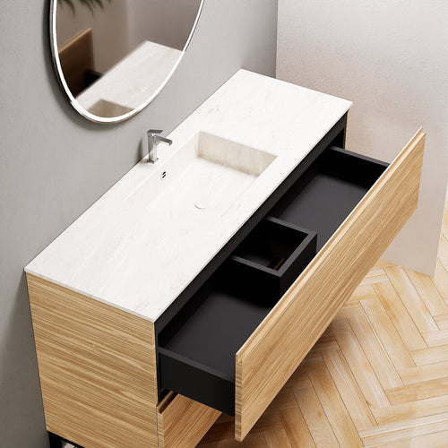 Aurora – Corian® Basin Unit with 2 Drawers and Feet-Standing Vanity - ROVALUX