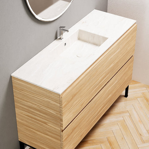 Aurora – Corian® Basin Unit with 2 Drawers and Feet-Standing Vanity - ROVALUX