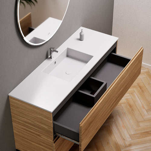 Aurora – Corian® Basin Unit with 2 Drawers and Feet-Standing Vanity - ROVALUX