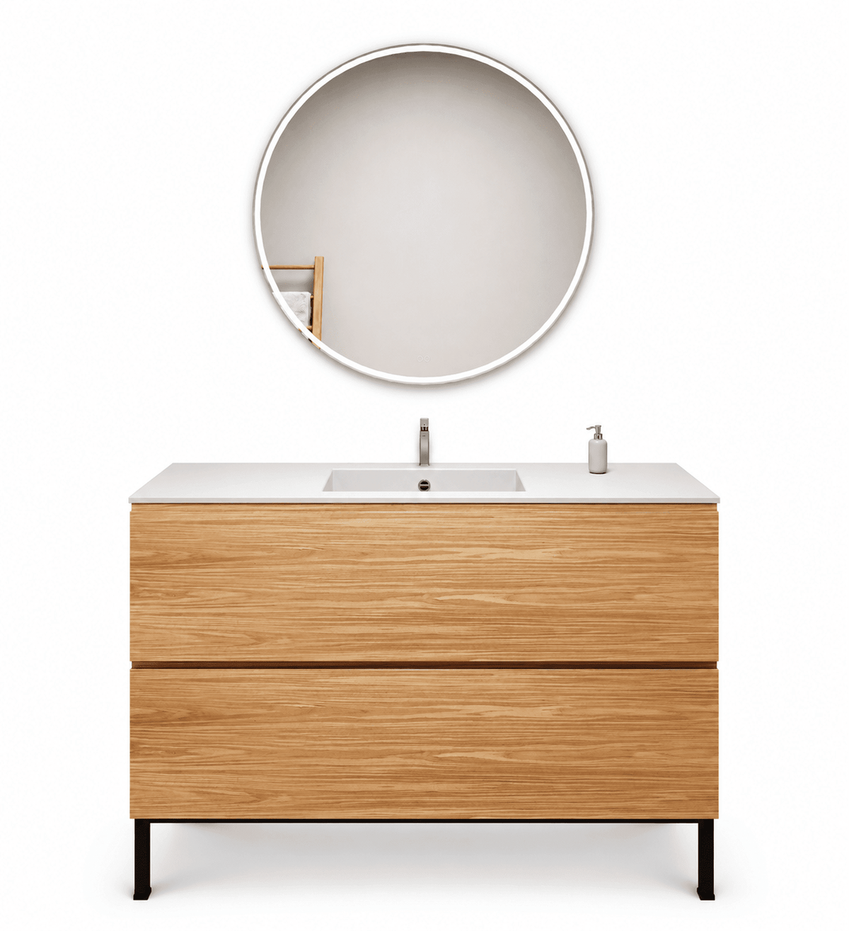 Aurora – Corian® Basin Unit with 2 Drawers and Feet-Standing Vanity - ROVALUX