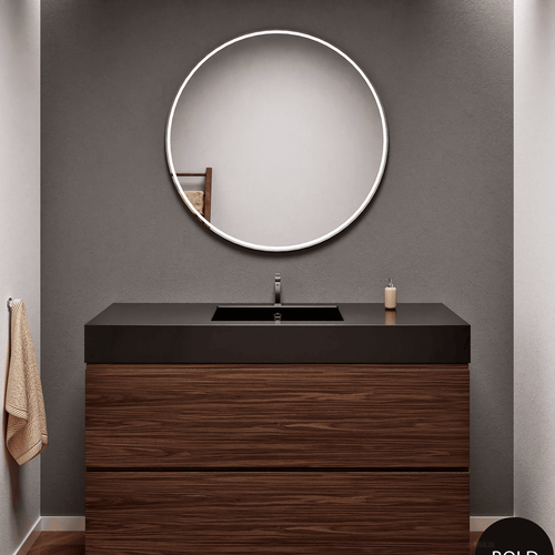 Aurora – Corian® Basin Unit with 2 Stacked Drawers - ROVALUX