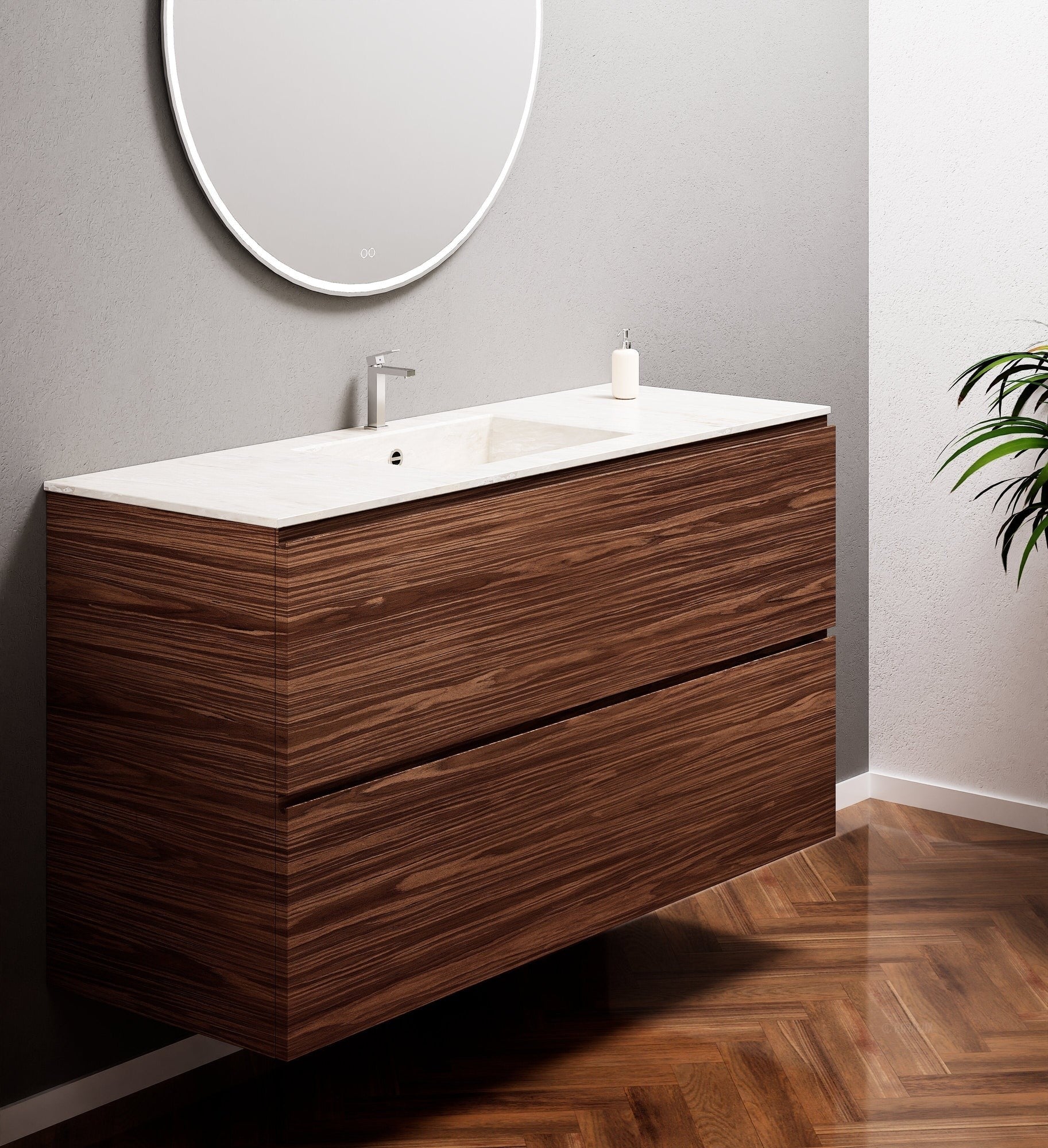Aurora – Corian® Basin Unit with 2 Stacked Drawers - ROVALUX
