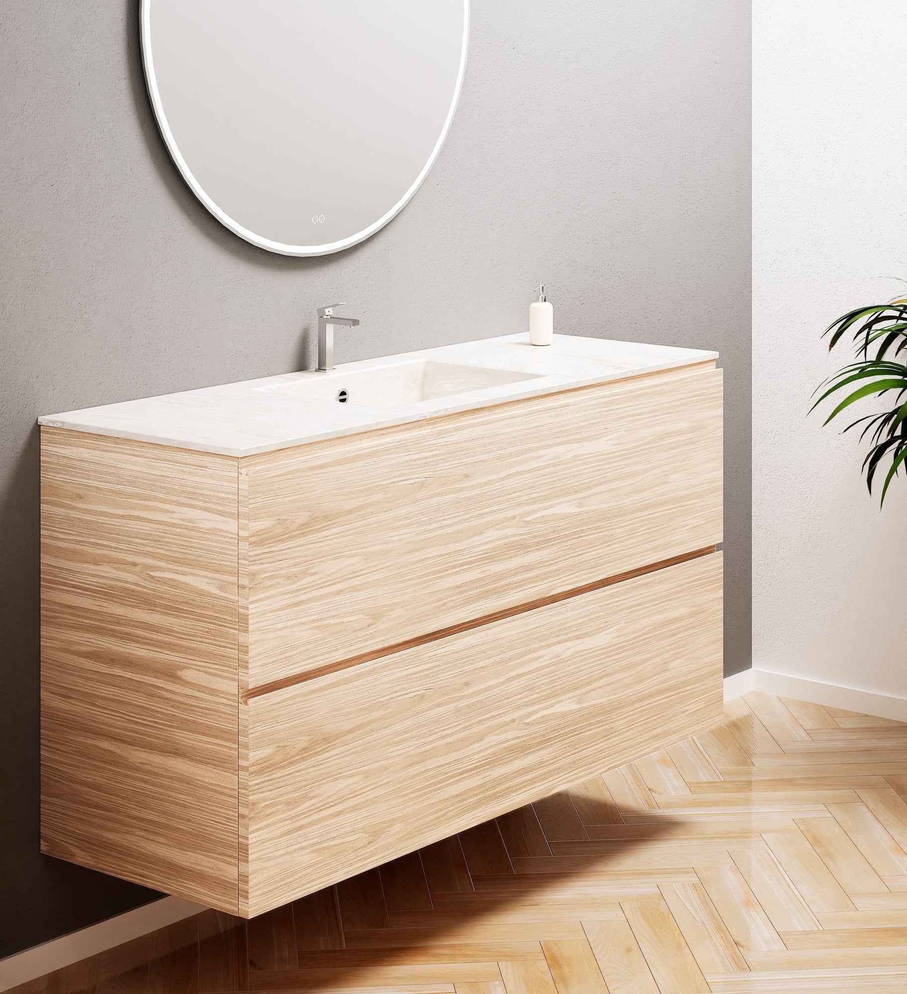 Aurora – Corian® Basin Unit with 2 Stacked Drawers - ROVALUX