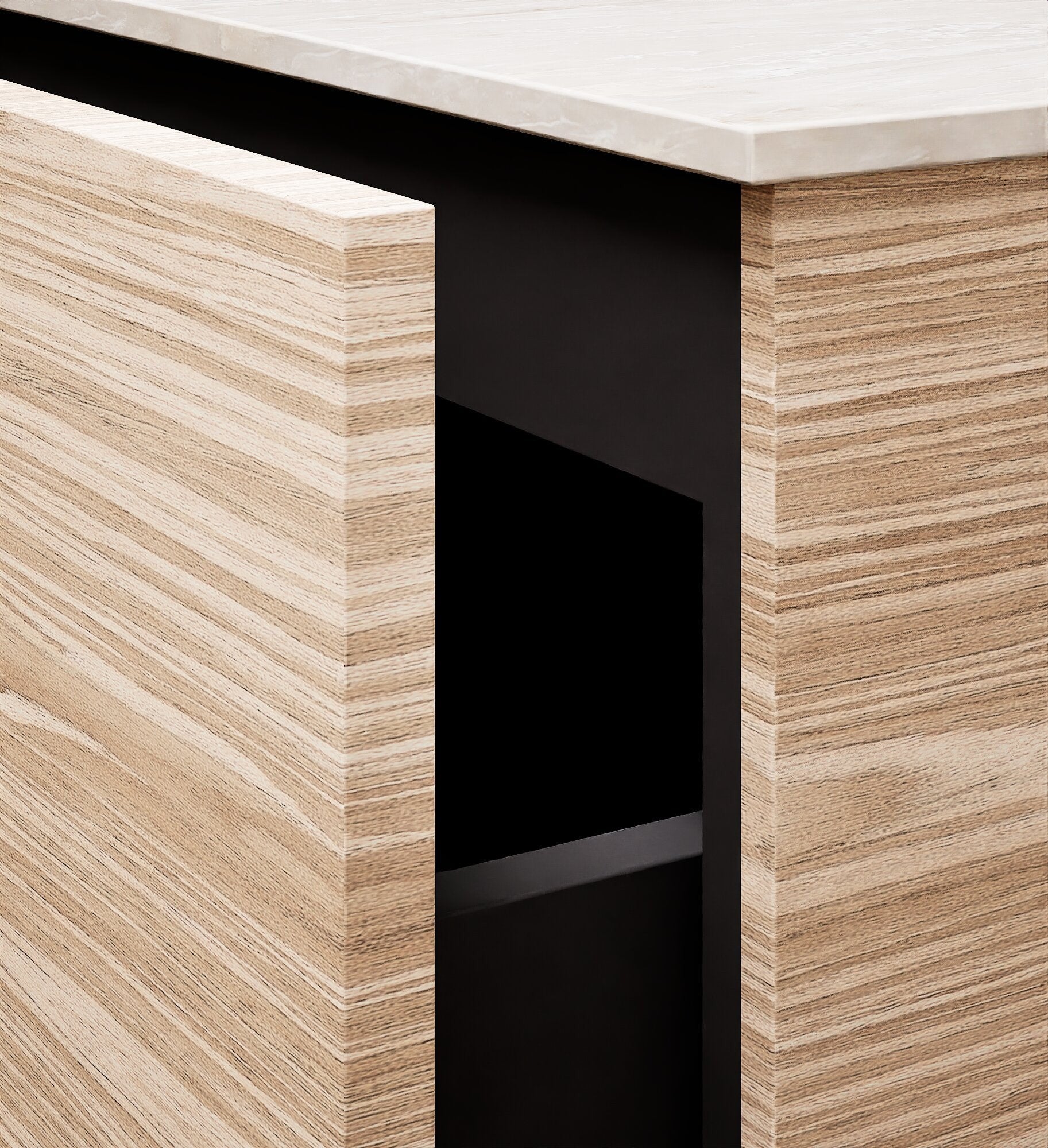 Aurora – Corian® Basin Unit with 2 Stacked Drawers - ROVALUX