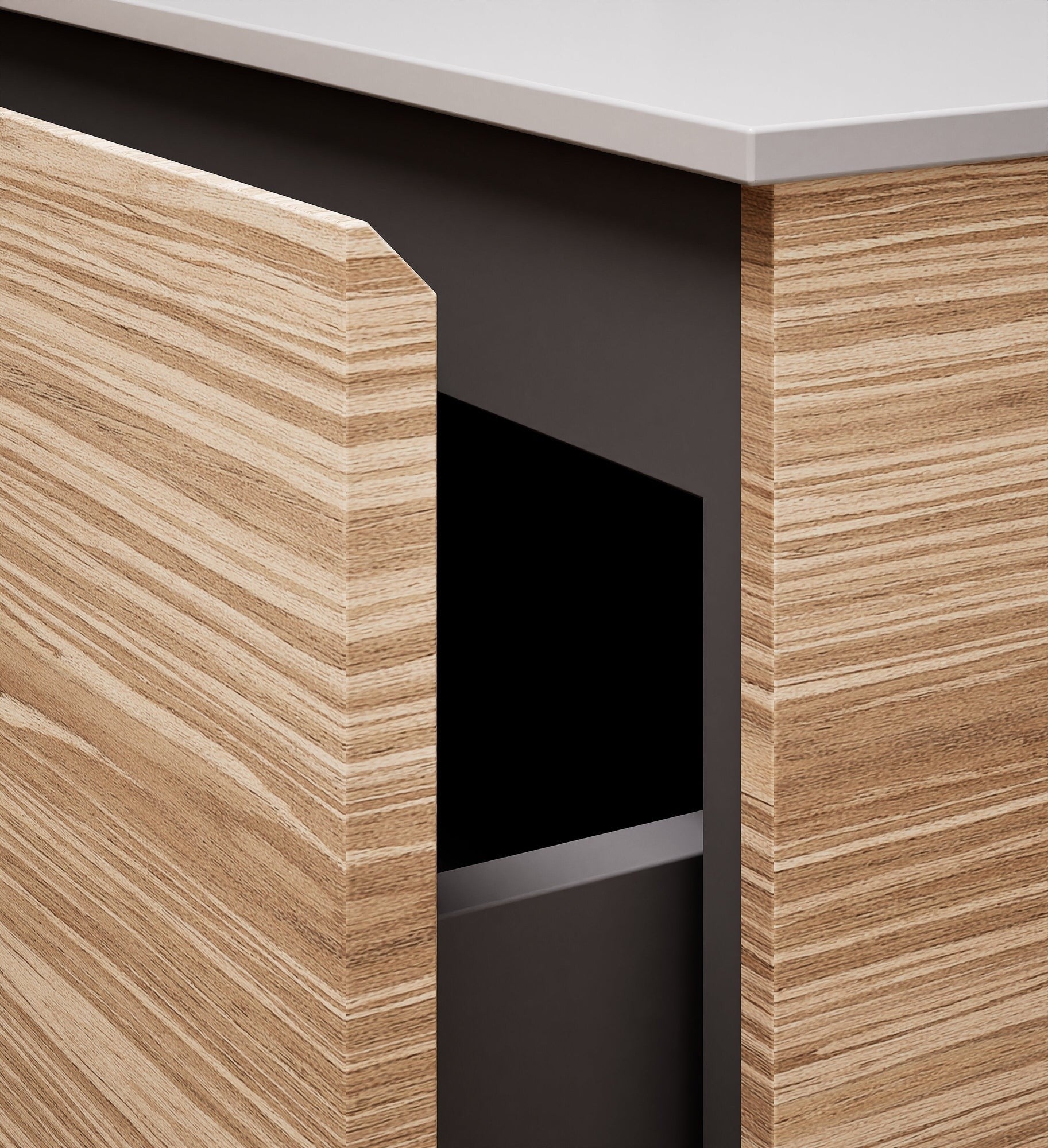 Aurora – Corian® Basin Unit with 2 Stacked Drawers - ROVALUX