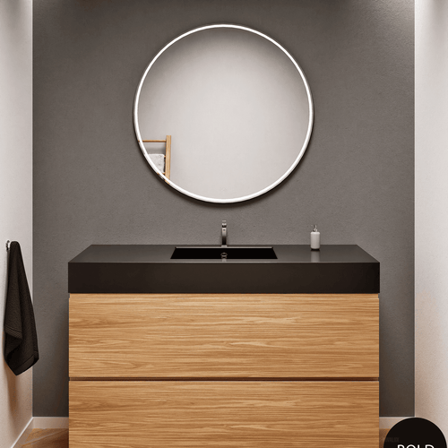 Aurora – Corian® Basin Unit with 2 Stacked Drawers - ROVALUX