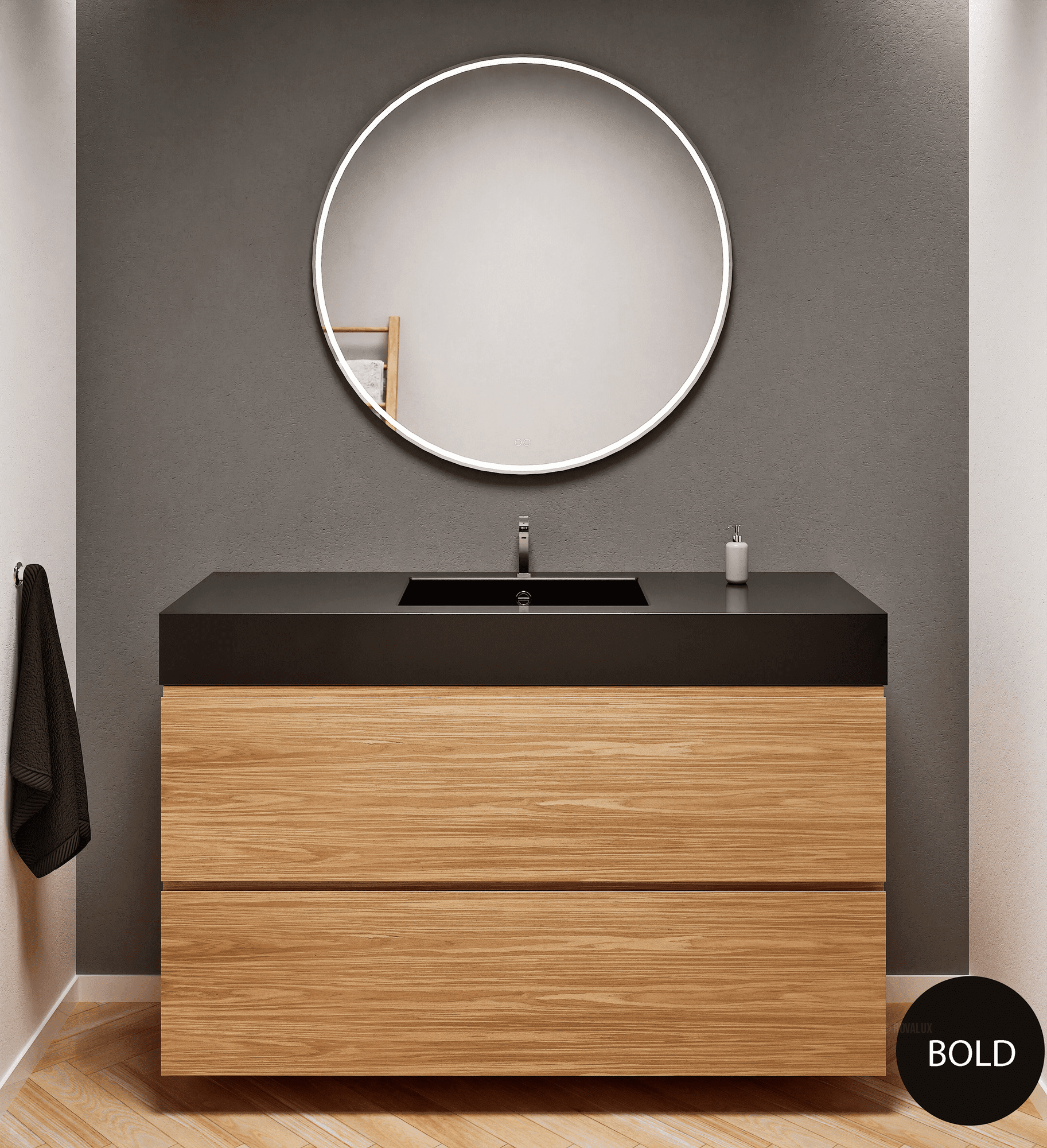 Aurora – Corian® Basin Unit with 2 Stacked Drawers - ROVALUX
