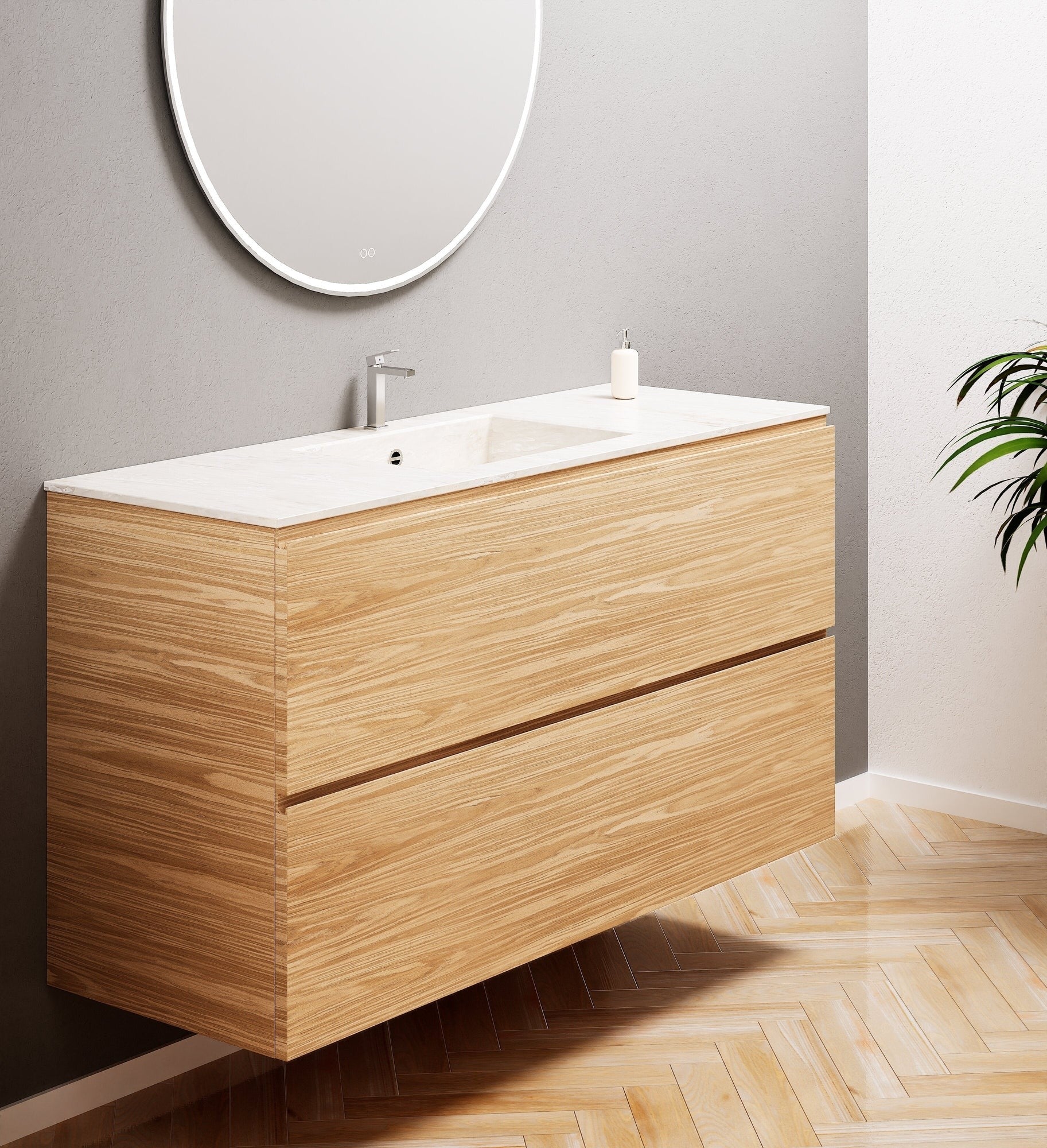 Aurora – Corian® Basin Unit with 2 Stacked Drawers - ROVALUX