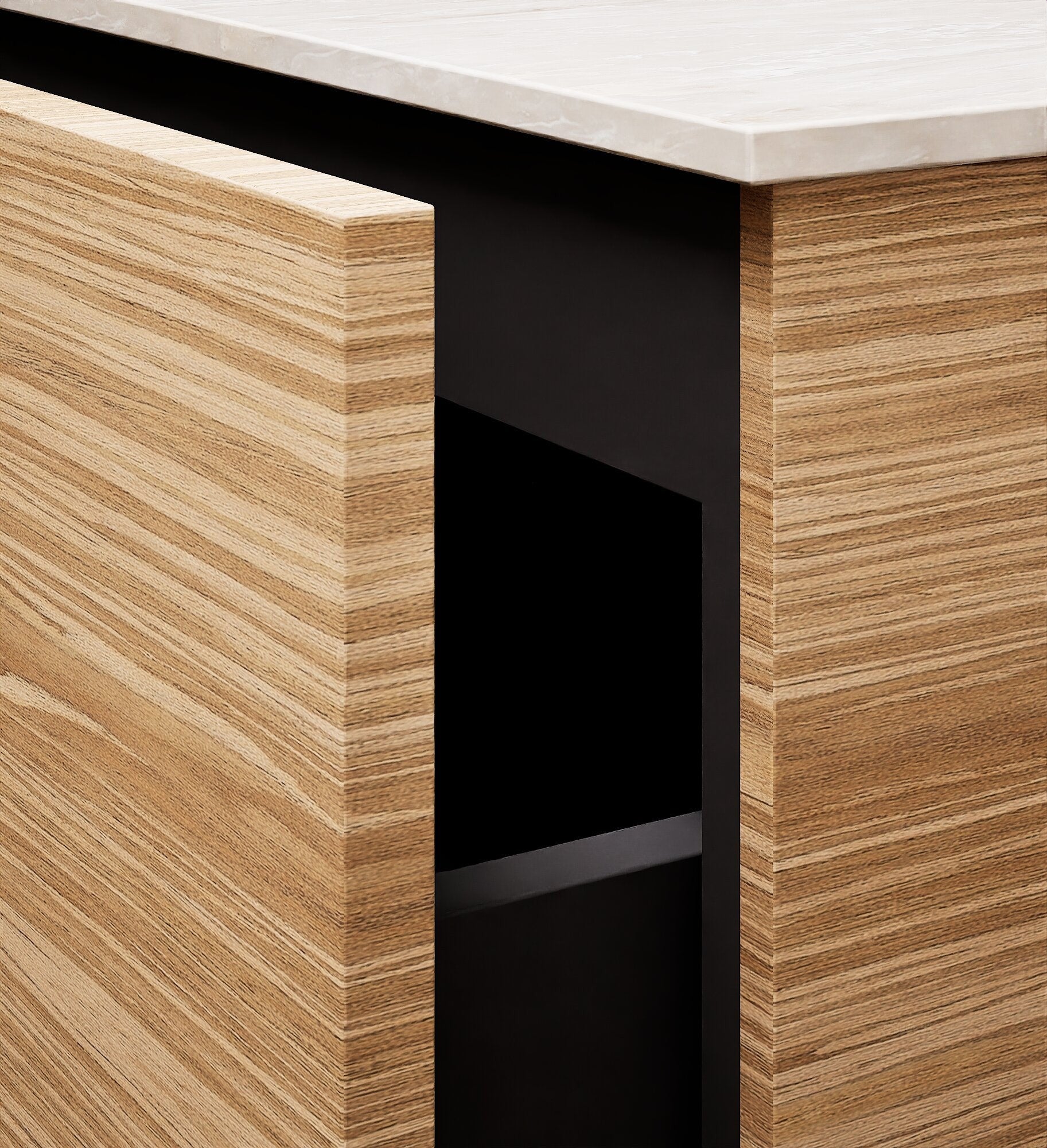 Aurora – Corian® Basin Unit with 2 Stacked Drawers - ROVALUX