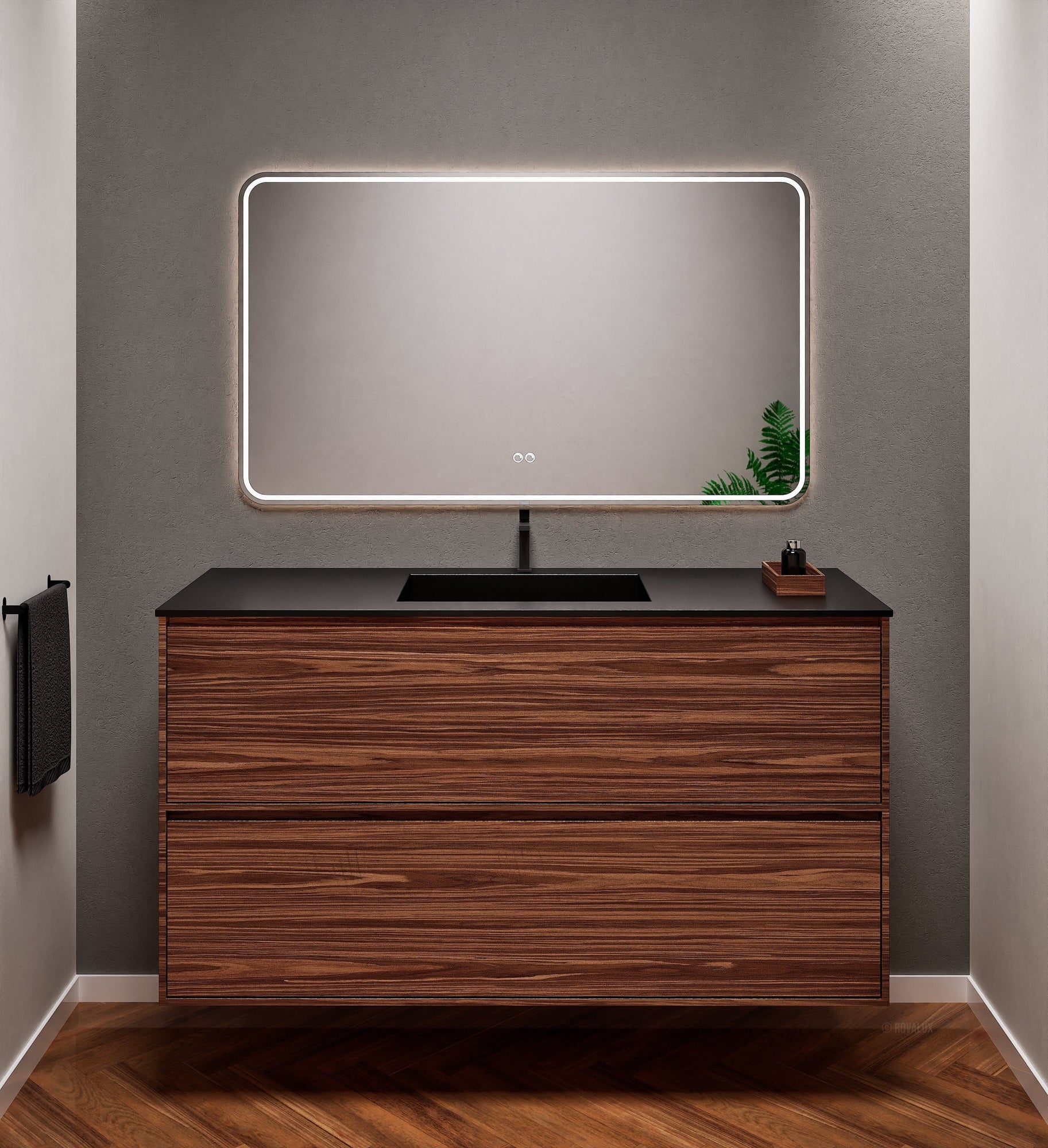 Aurora Frame – Corian® Basin with 2 Stacked Drawers - ROVALUX