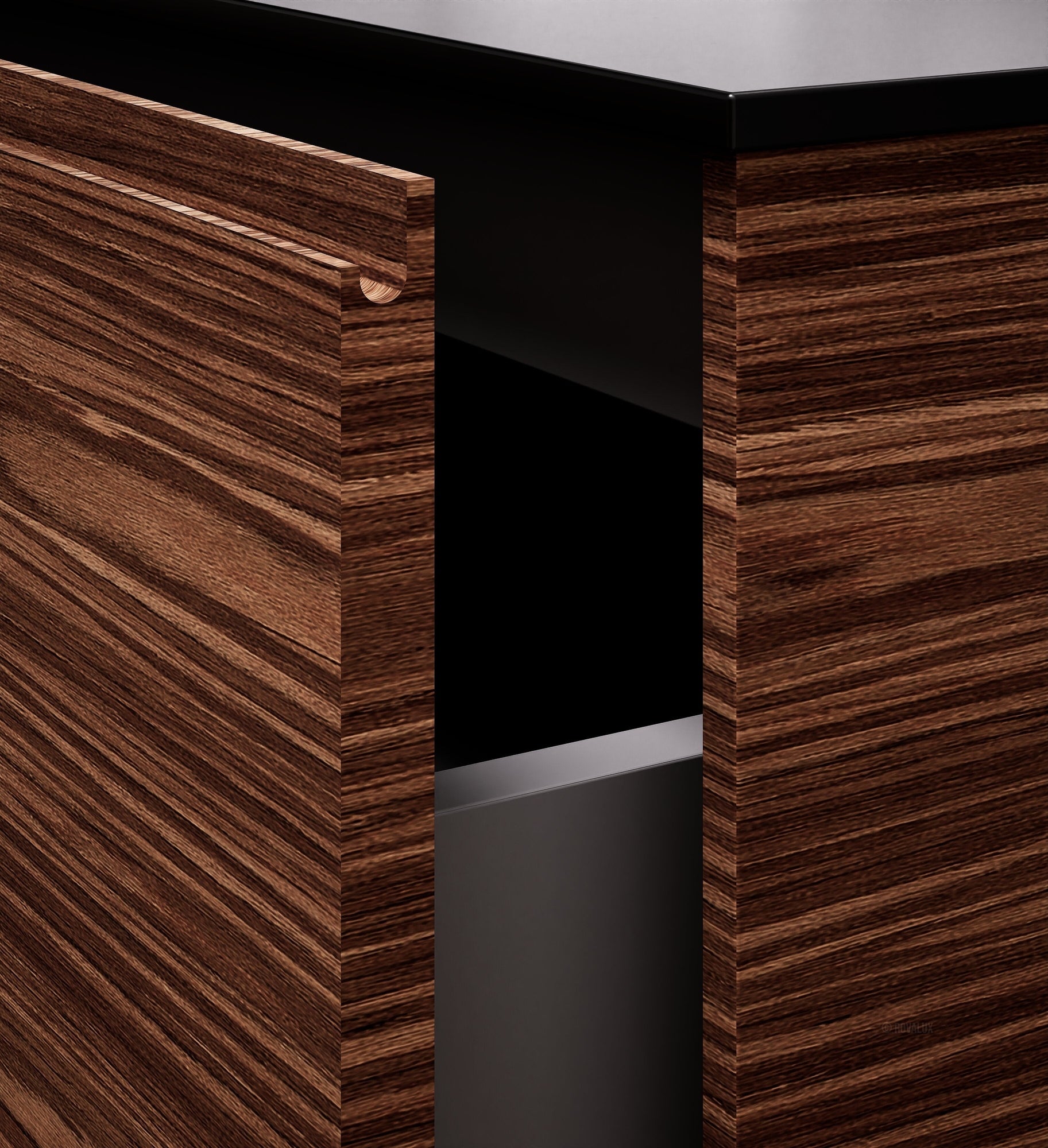 Aurora Frame – Corian® Basin with 2 Stacked Drawers - ROVALUX