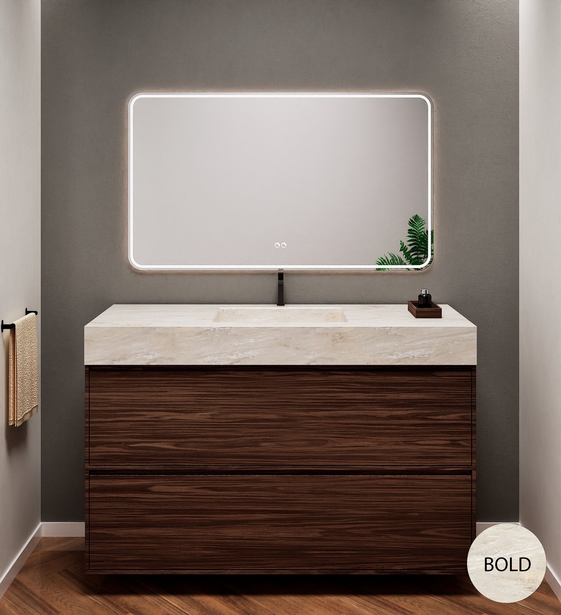 Aurora Frame – Corian® Basin with 2 Stacked Drawers - ROVALUX