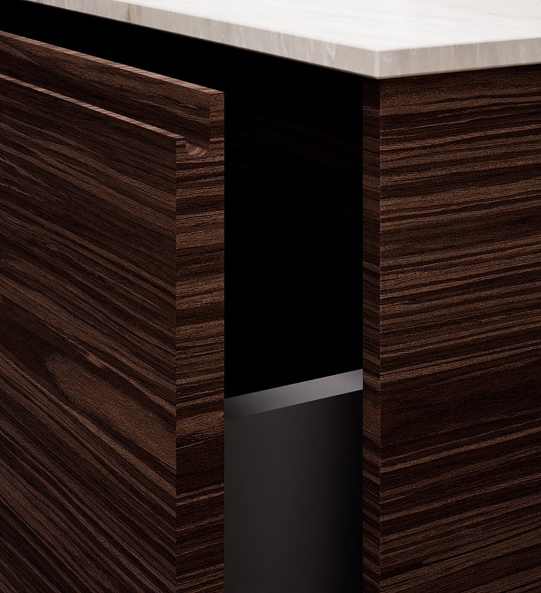 Aurora Frame – Corian® Basin with 2 Stacked Drawers - ROVALUX