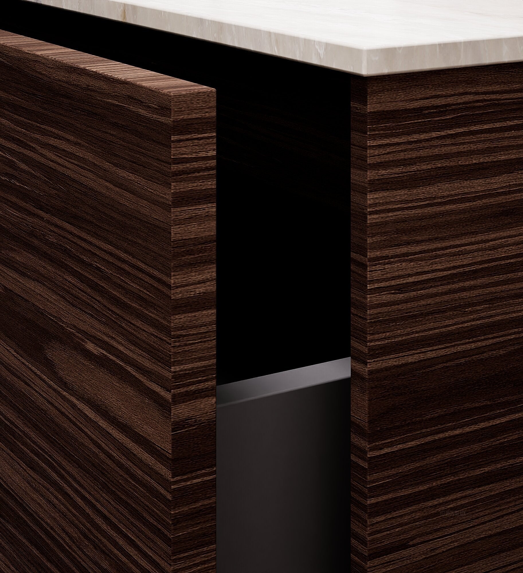 Aurora Frame – Corian® Basin with 2 Stacked Drawers - ROVALUX