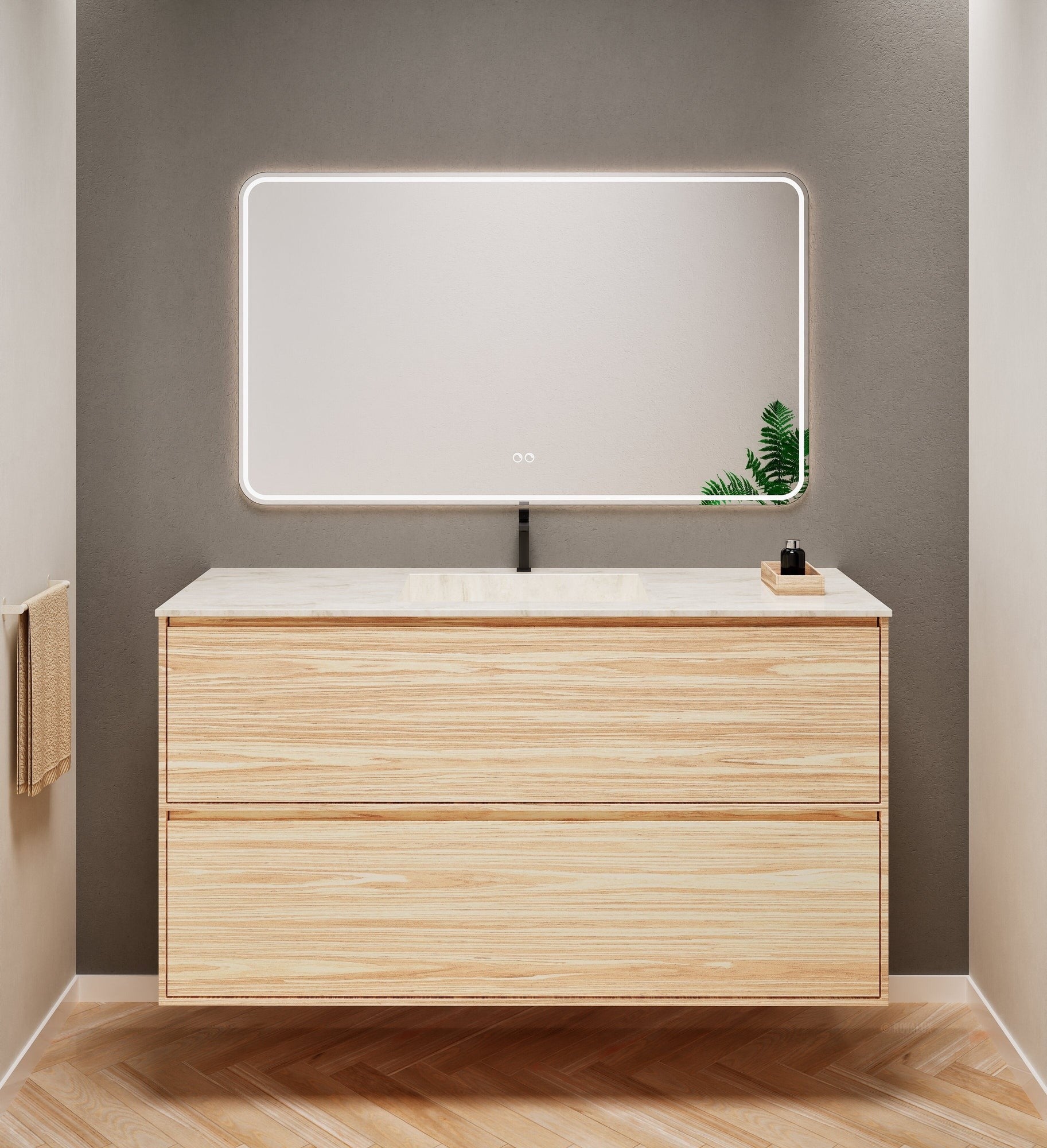 Aurora Frame – Corian® Basin with 2 Stacked Drawers - ROVALUX