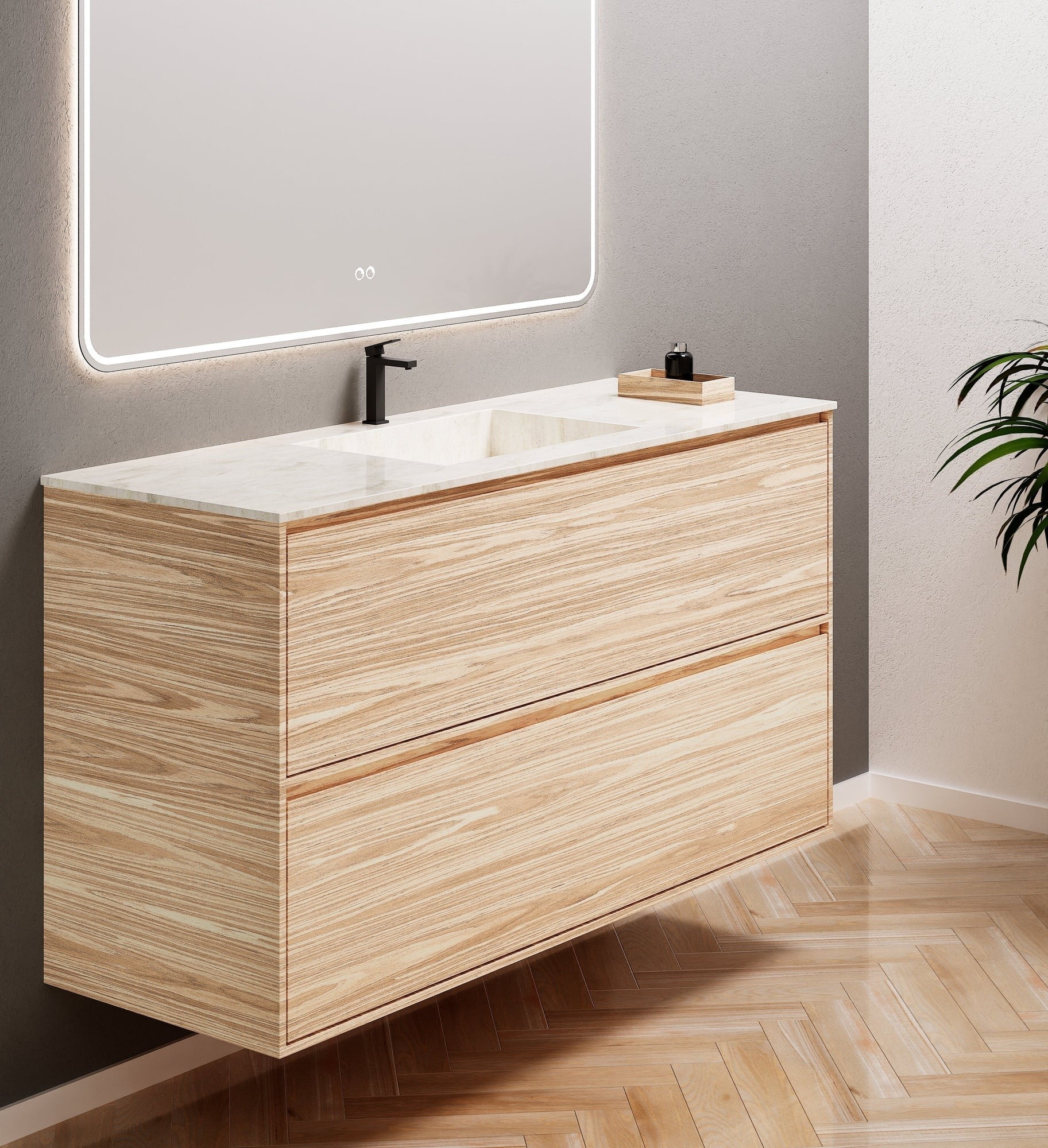 Aurora Frame – Corian® Basin with 2 Stacked Drawers - ROVALUX