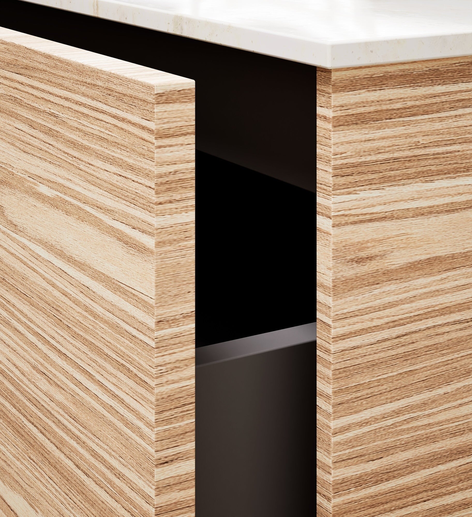 Aurora Frame – Corian® Basin with 2 Stacked Drawers - ROVALUX