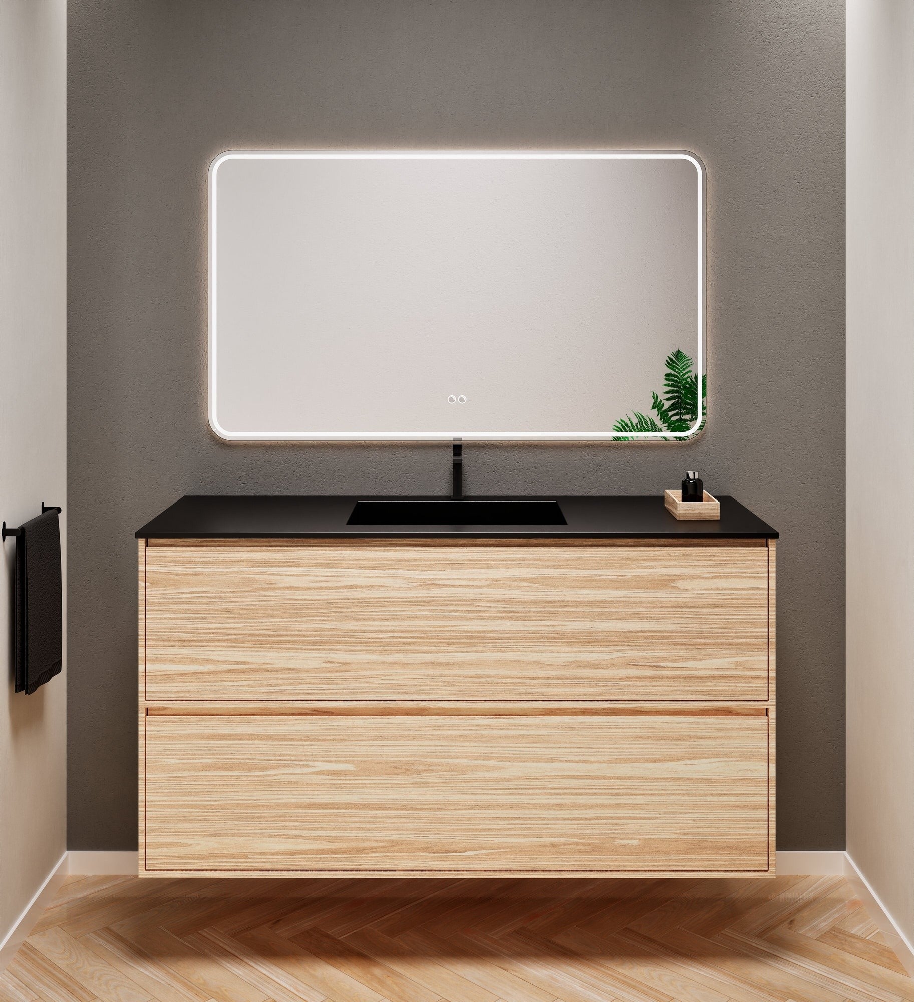 Aurora Frame – Corian® Basin with 2 Stacked Drawers - ROVALUX
