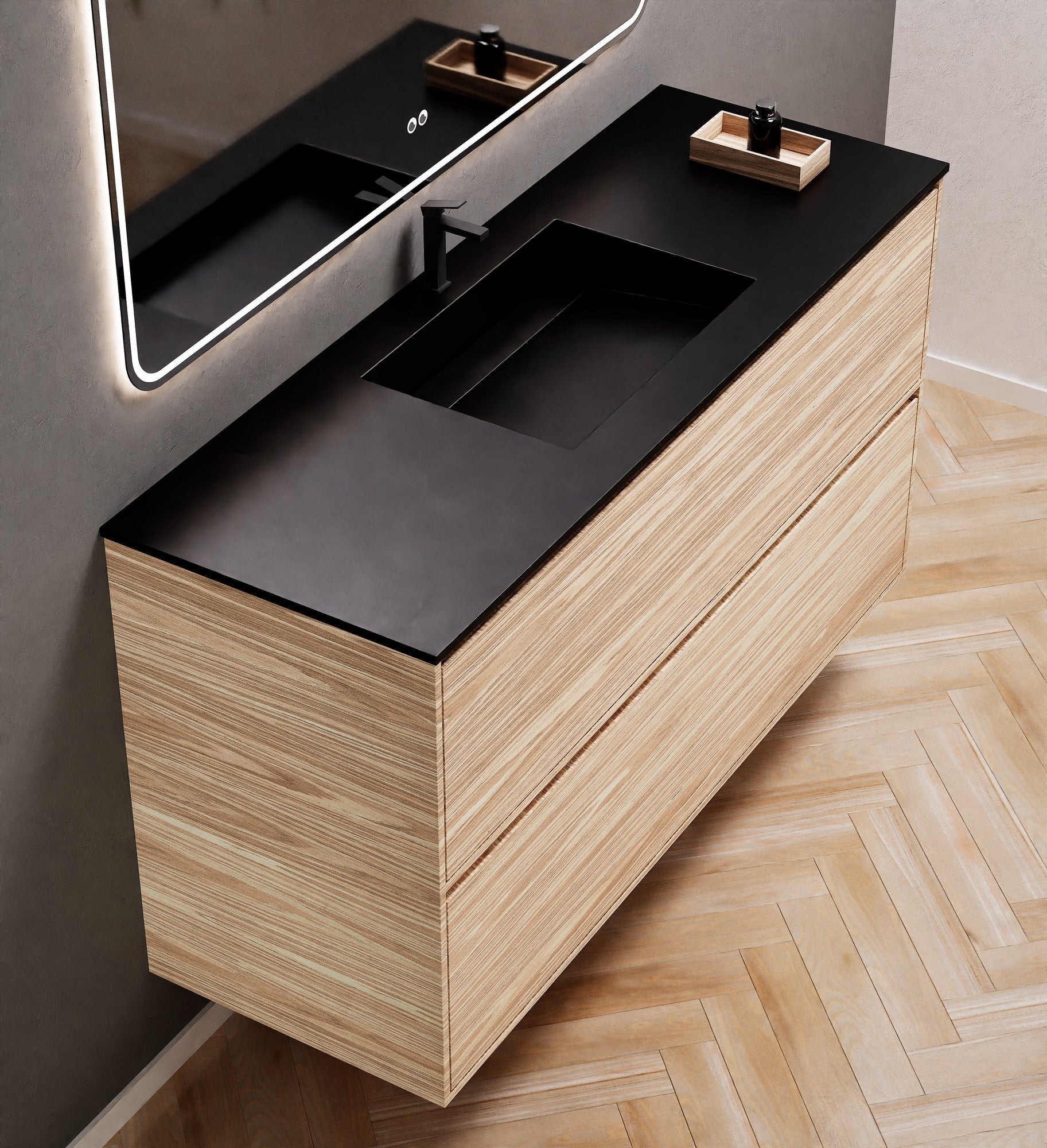 Aurora Frame – Corian® Basin with 2 Stacked Drawers - ROVALUX