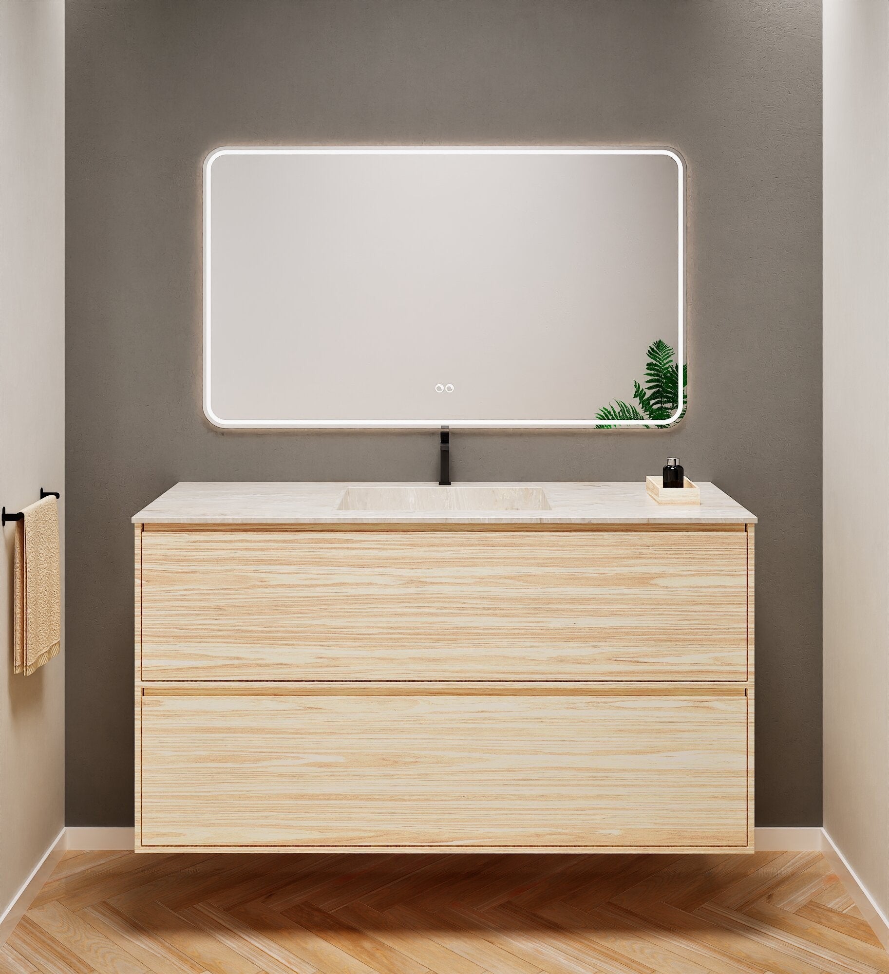 Aurora Frame – Corian® Basin with 2 Stacked Drawers - ROVALUX