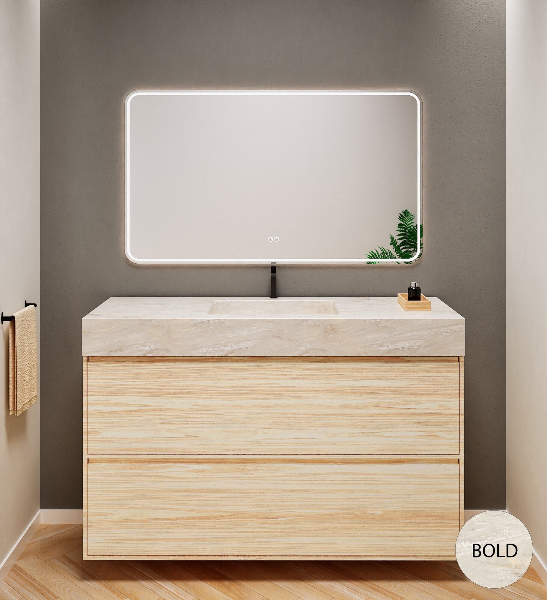 Aurora Frame – Corian® Basin with 2 Stacked Drawers - ROVALUX