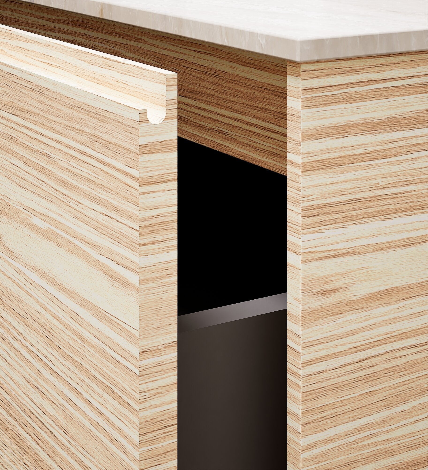 Aurora Frame – Corian® Basin with 2 Stacked Drawers - ROVALUX