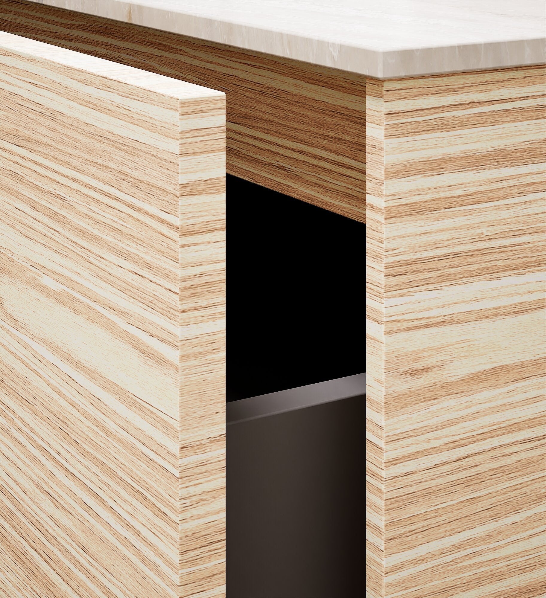 Aurora Frame – Corian® Basin with 2 Stacked Drawers - ROVALUX