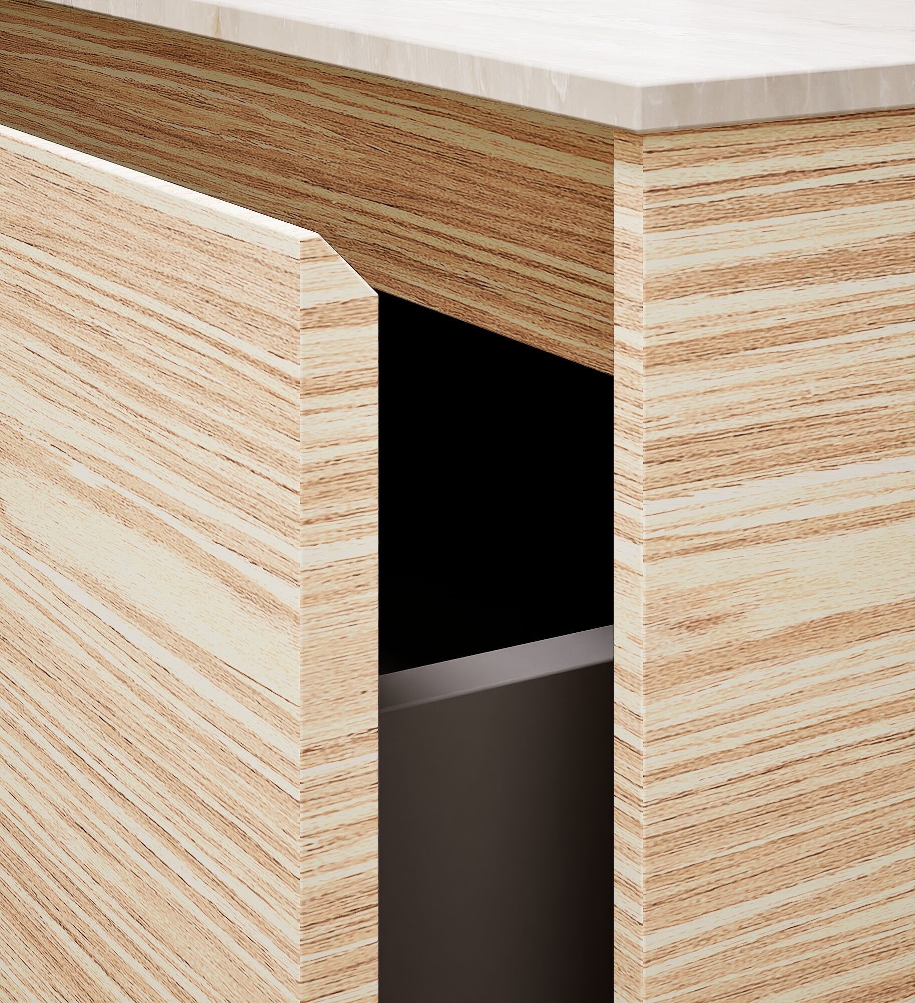Aurora Frame – Corian® Basin with 2 Stacked Drawers - ROVALUX