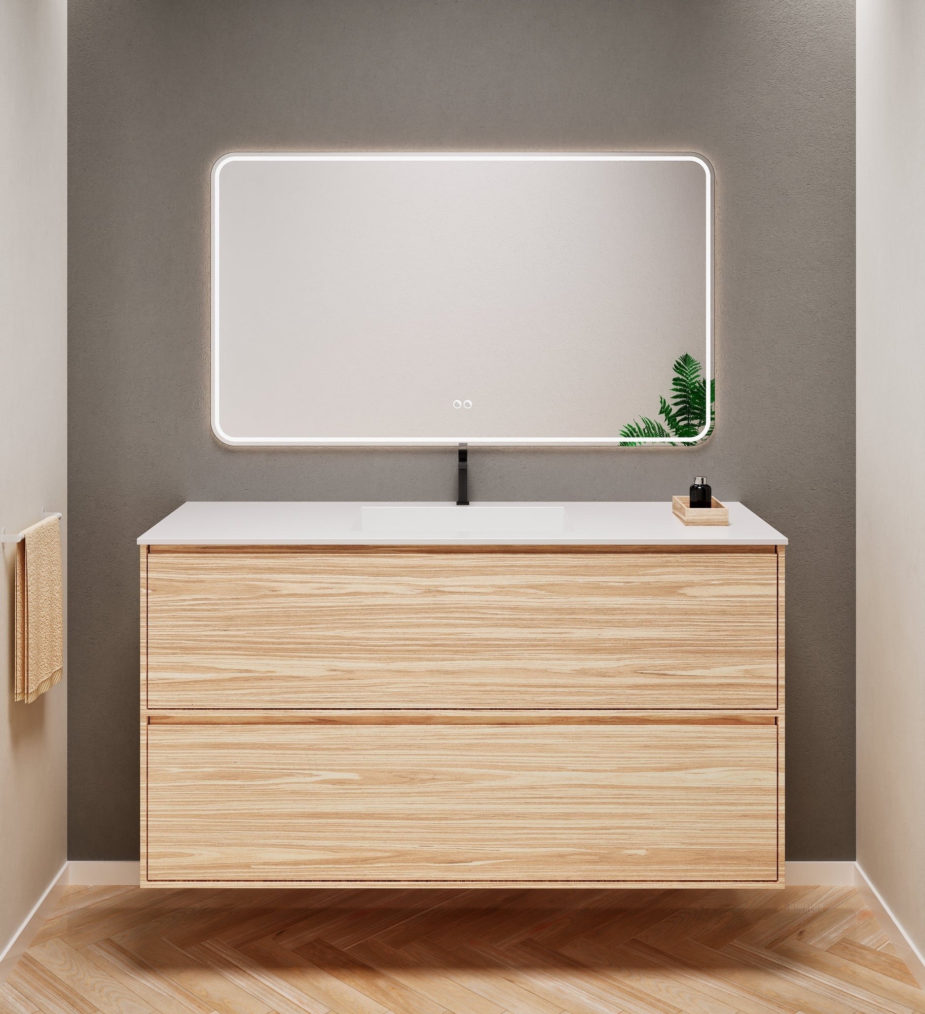 Aurora Frame – Corian® Basin with 2 Stacked Drawers - ROVALUX