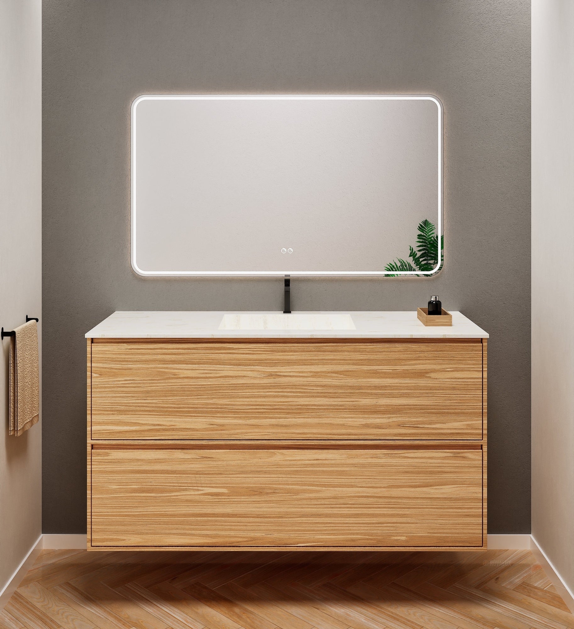 Aurora Frame – Corian® Basin with 2 Stacked Drawers - ROVALUX