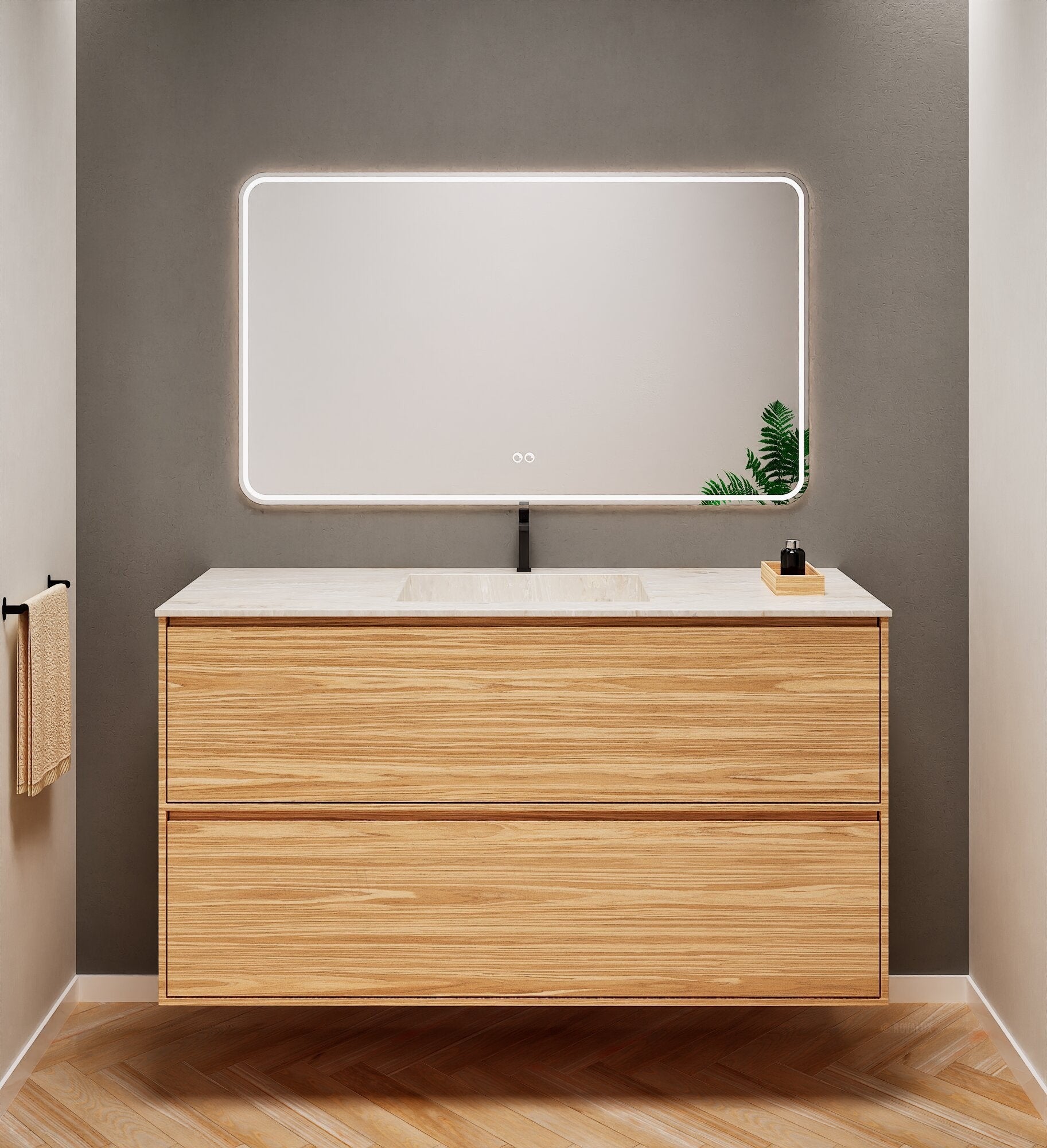 Aurora Frame – Corian® Basin with 2 Stacked Drawers - ROVALUX