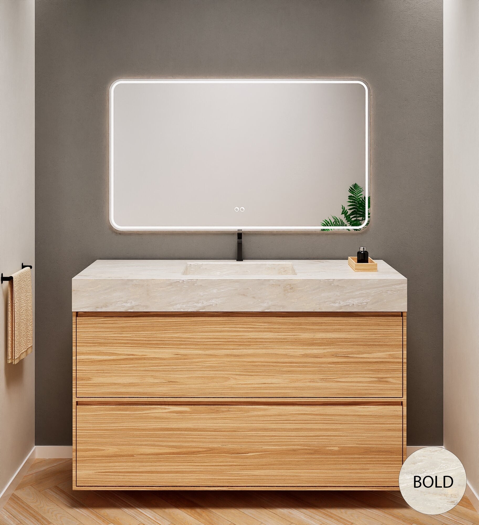 Aurora Frame – Corian® Basin with 2 Stacked Drawers - ROVALUX