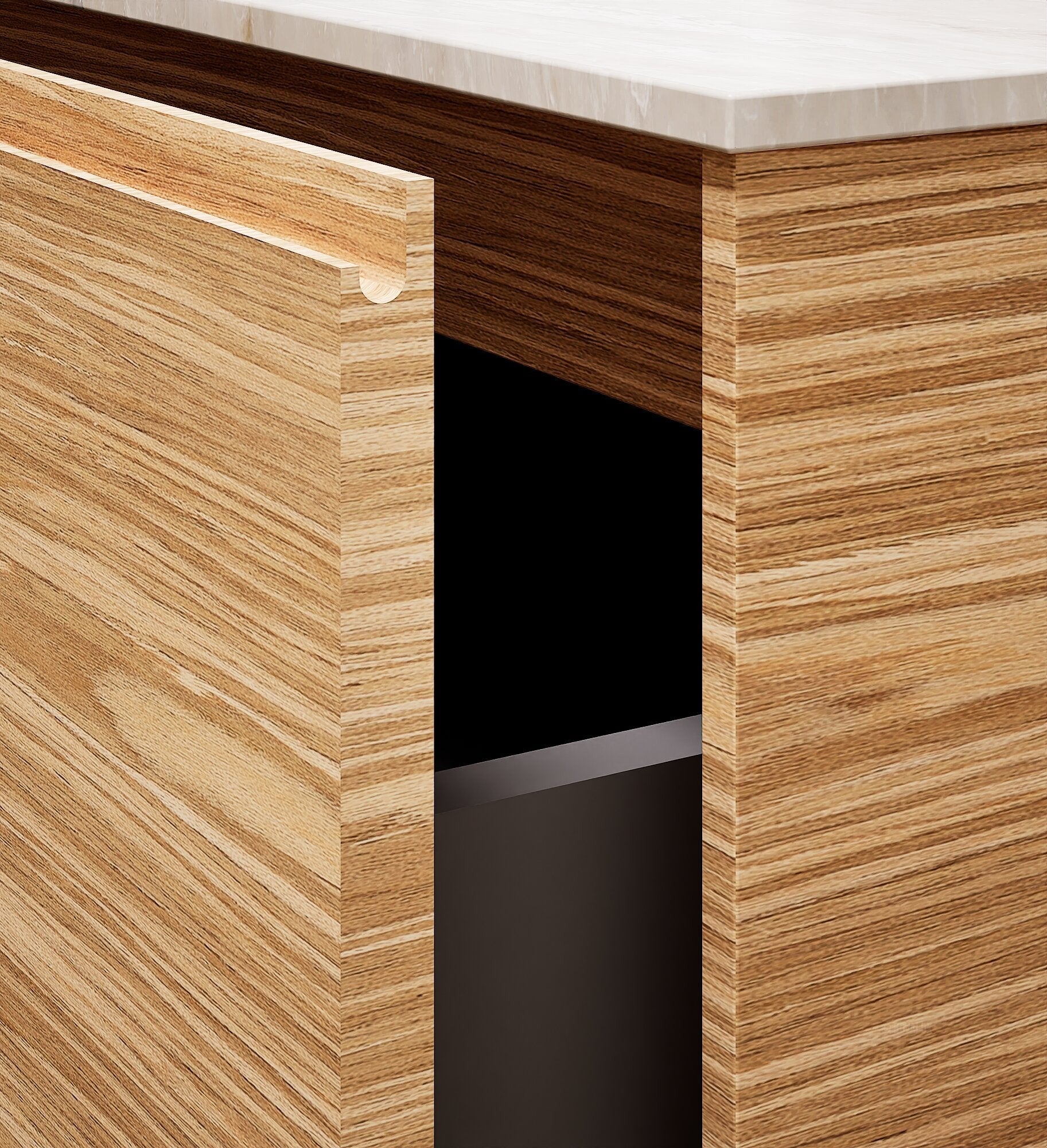 Aurora Frame – Corian® Basin with 2 Stacked Drawers - ROVALUX