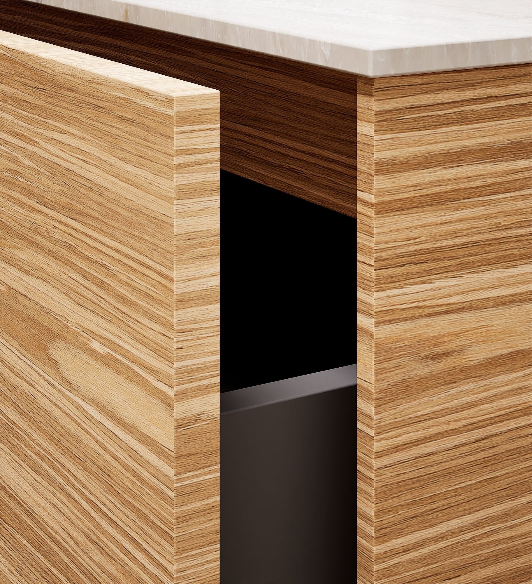 Aurora Frame – Corian® Basin with 2 Stacked Drawers - ROVALUX