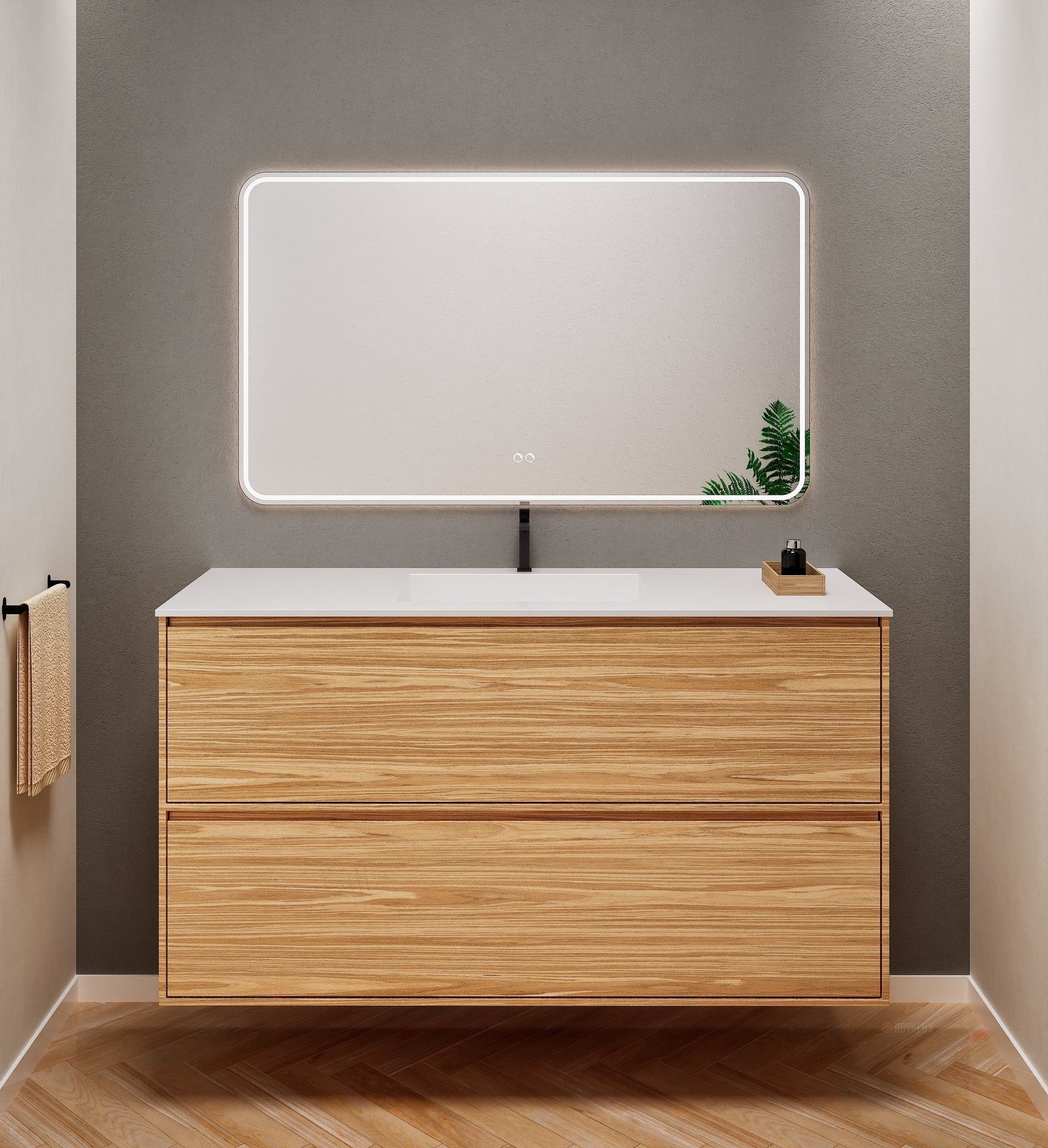 Aurora Frame – Corian® Basin with 2 Stacked Drawers - ROVALUX