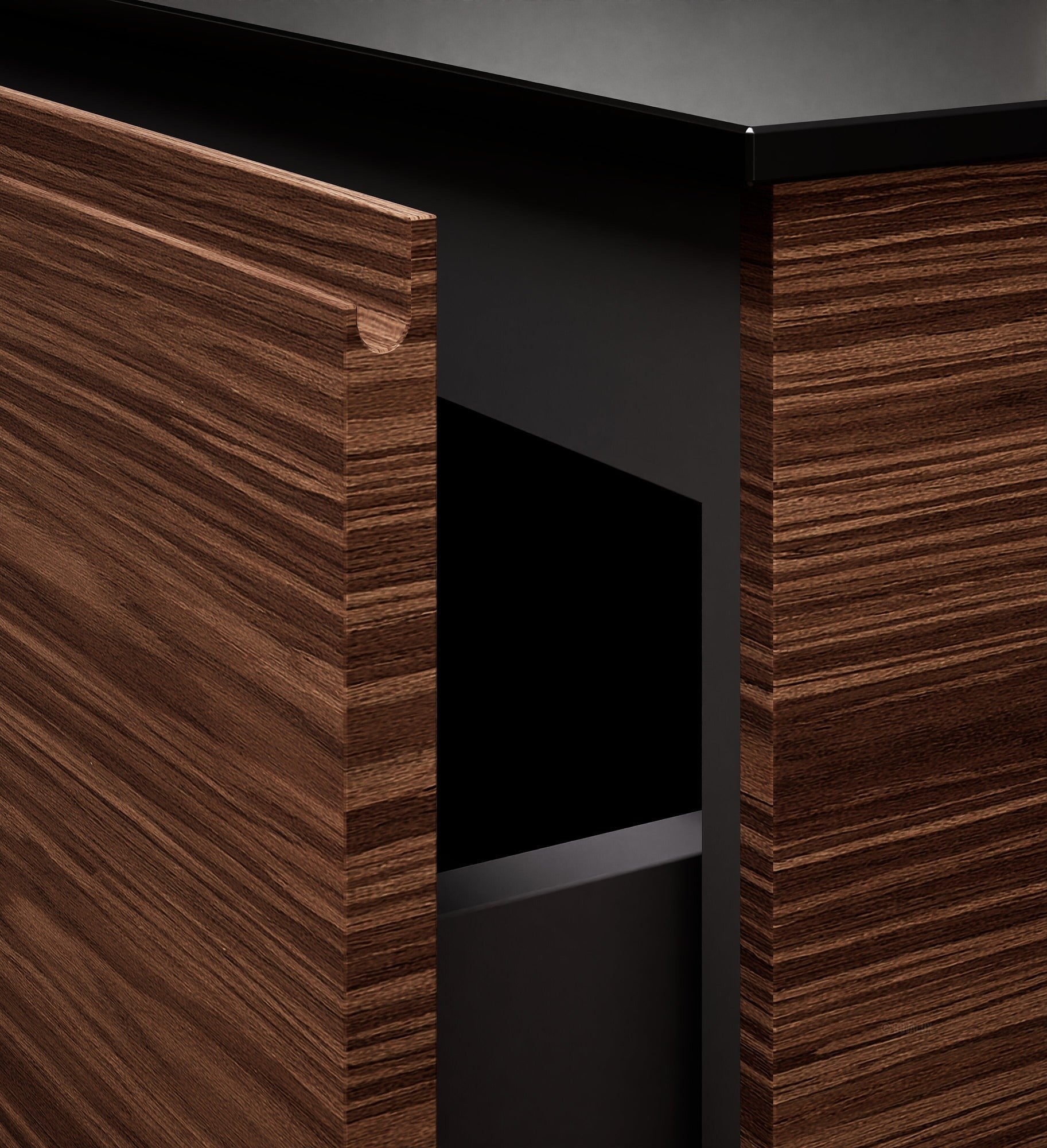 Aurora – Corian® Basin Unit with 2 Drawers, 2 Side Shelves, and Feet-Standing Vanity - ROVALUX