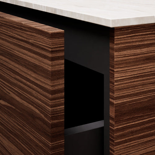 Aurora – Corian® Basin Unit with 2 Drawers, 2 Side Shelves, and Feet-Standing Vanity - ROVALUX