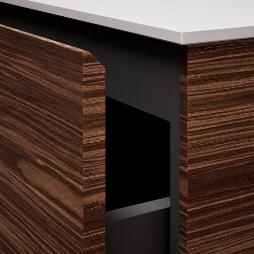Aurora – Corian® Basin Unit with 2 Drawers, 2 Side Shelves, and Feet-Standing Vanity - ROVALUX