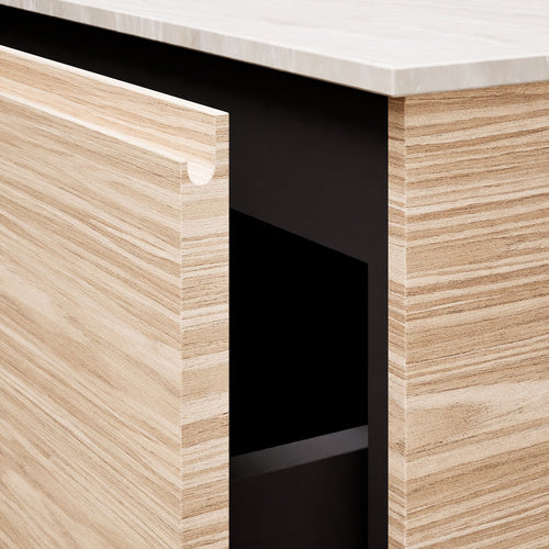 Aurora – Corian® Basin Unit with 2 Drawers, 2 Side Shelves, and Feet-Standing Vanity - ROVALUX