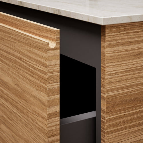 Aurora – Corian® Basin Unit with 2 Drawers, 2 Side Shelves, and Feet-Standing Vanity - ROVALUX