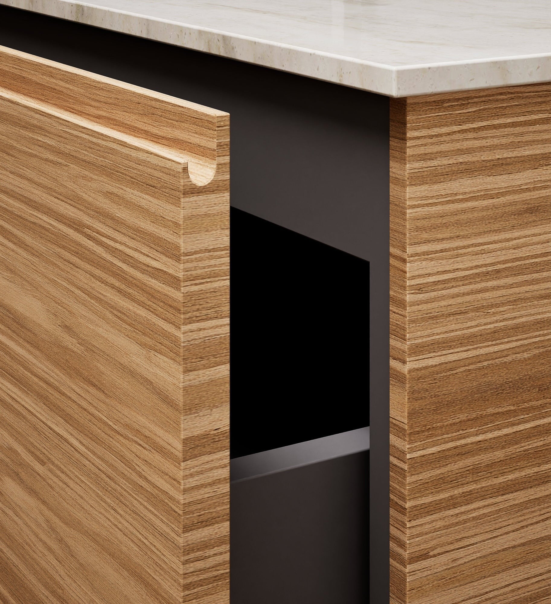 Aurora – Corian® Basin Unit with 2 Drawers, 2 Side Shelves, and Feet-Standing Vanity - ROVALUX