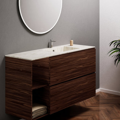 Aurora – Corian® Basin Unit with 2 Drawers and 2 Side Shelves - ROVALUX